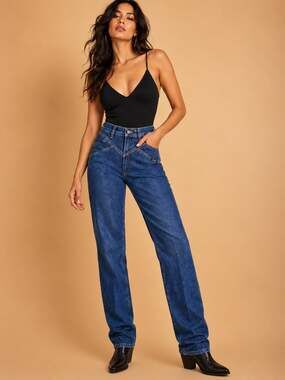 Vintage 90s Rockies Women's Jeans S/M High Rise Western Indigo Denim